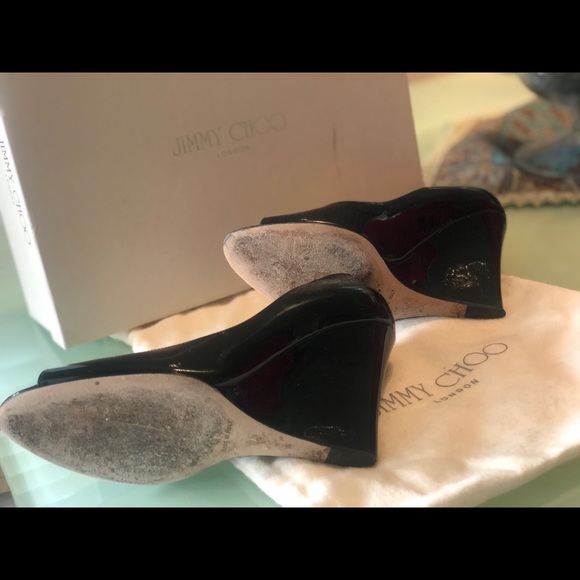 Jimmy Choo Wedge Open Toe Heels Size 6 - Picture 6 of 9